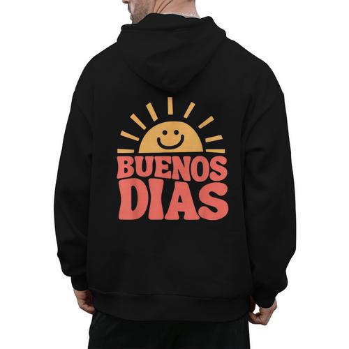 Buenos Dias Spanish Teacher Appreciation Back To School Men's Hoodie Back Print - teacherstshirts.com