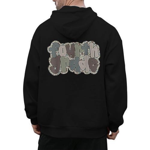 Camo Team 4th Grade Squad Back To School Teacher Kids Boys Men's Hoodie Back Print - teacherstshirts.com