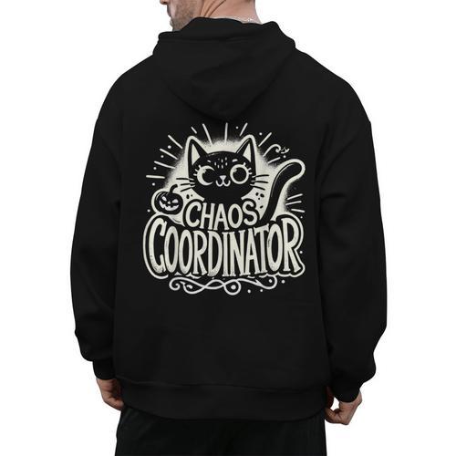 Cat Chaos Coordinator For Women Mom Halloween Teacher Men's Hoodie Back Print - teacherstshirts.com AU