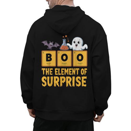 Chemistry Boo The Element Of Surprise Science Teacher Men's Hoodie Back Print - teacherstshirts.com CA
