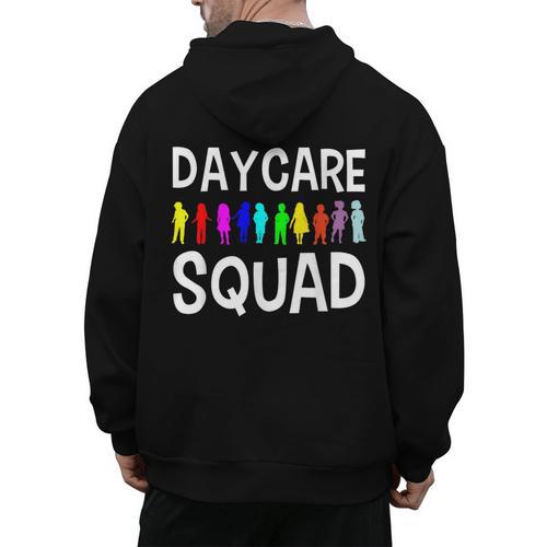 Childcare Daycare Squad Daycare Teacher Men Women Men's Hoodie Back Print - teacherstshirts.com CA