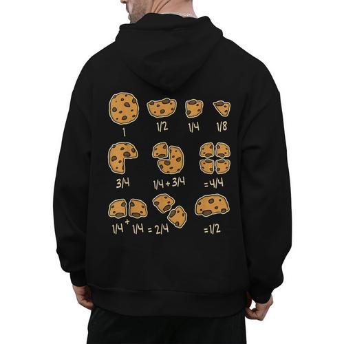 Chocolate Cookie Quick Math Fraction Math Teachers For Men Women Girls Kids Men's Hoodie Back Print - teacherstshirts.com CA