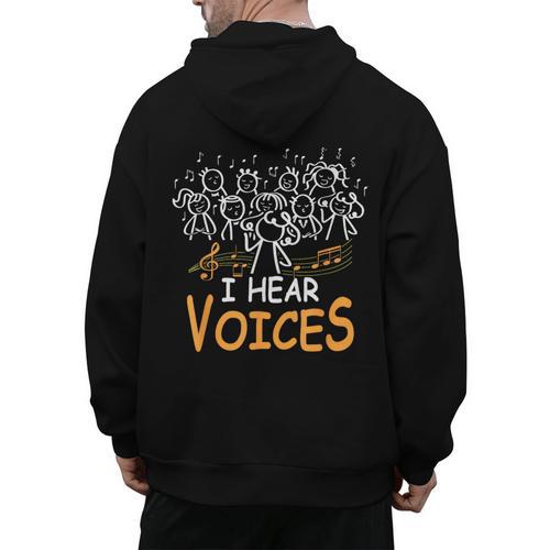 Choir Teacher I Hear Voices Chorister Church Choral Music Men's Hoodie Back Print - teacherstshirts.com UK