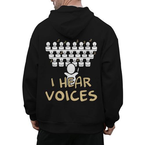 Choir Teacher Shirt I Hear Voices Chorister Tee Men's Hoodie Back Print - teacherstshirts.com UK