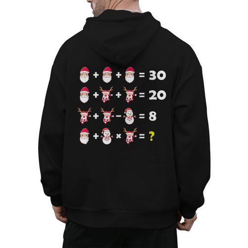 Christmas Math Quiz Teacher Equation Math Teacher Men's Hoodie Back Print - teacherstshirts.com CA