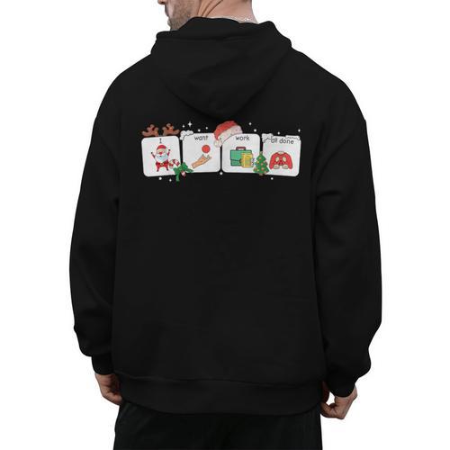 Christmas Santa Special Education SPED Teacher Xmas PJ Men's Hoodie Back Print - teacherstshirts.com