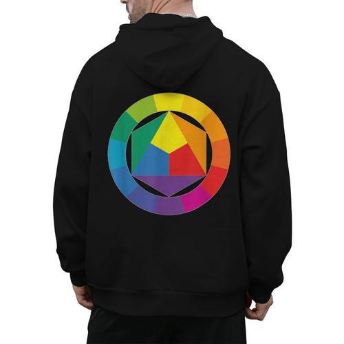 Color Wheel Palette Shirt Artist Painter Art Teacher Tshirt Men's Hoodie Back Print - teacherstshirts.com CA