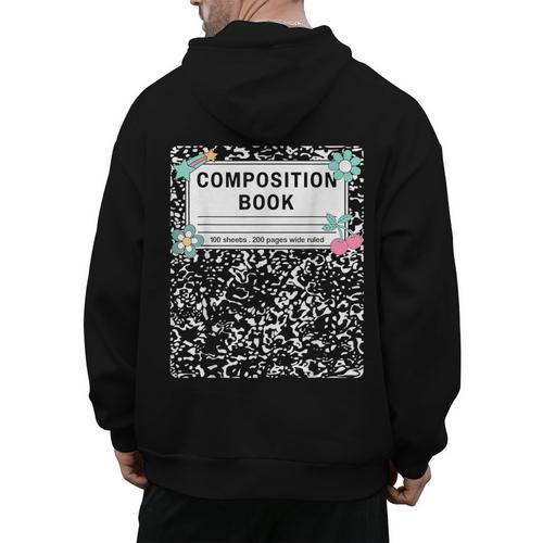 Composition Book Notebook Teachers Matching Group Halloween Men's Hoodie Back Print - teacherstshirts.com