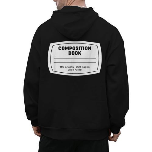 Composition Notebook Halloween Costume Teacher Student Men's Hoodie Back Print - teacherstshirts.com UK