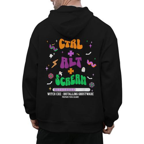 Computer Teacher Spooky Halloween Technology STEM Engineer Men's Hoodie Back Print - teacherstshirts.com AU