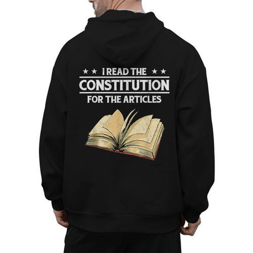 Cool History Teacher Read The Constitution For The Articles Men's Hoodie Back Print - teacherstshirts.com