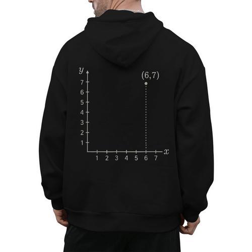 Coordinate 67 Math Teacher 67 Cartesian Grid Point Men's Hoodie Back Print - teacherstshirts.com