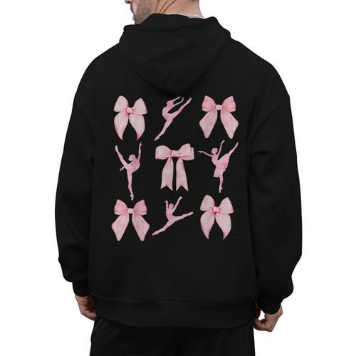 Coquette Bow Ballet Dance Teacher Coquette Women Dancing Men's Hoodie Back Print - teacherstshirts.com UK