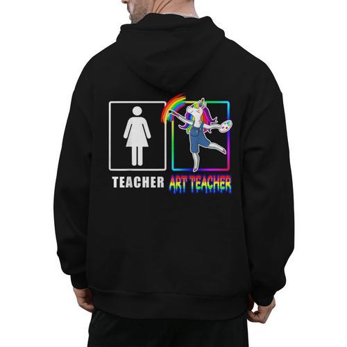 Cute Art Teacher Magical Dabbing Unicorn Artist Men's Hoodie Back Print - teacherstshirts.com AU
