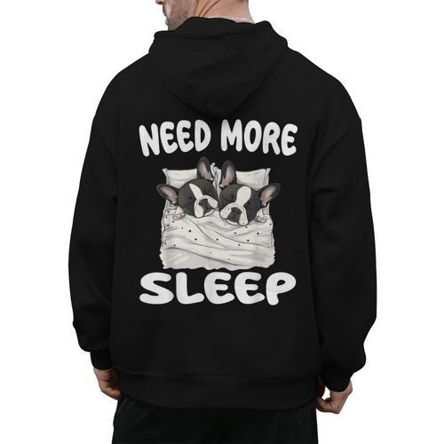 Cute Boston Terrier Need More Sleep Pajamas Nightgown Men's Hoodie Back Print - Bostonterriersmerch.com