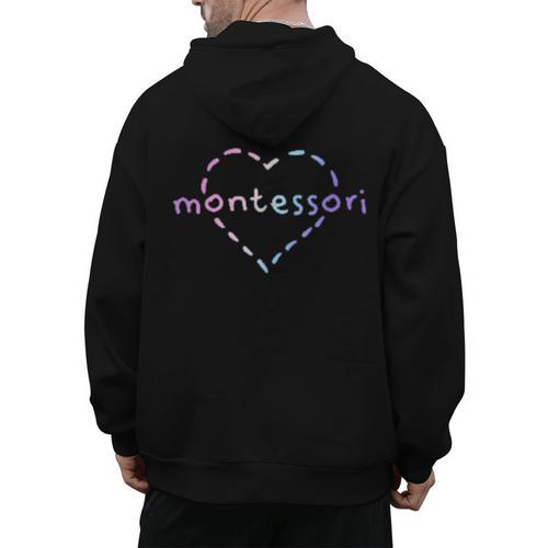 Cute Montessori For Teachers Kids & Moms Men's Hoodie Back Print - teacherstshirts.com