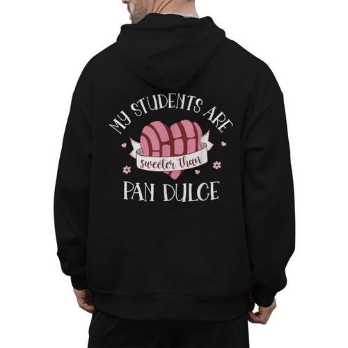 Cute Spanish Teacher Dual Language Bilingual Teacher Men Women Men's Hoodie Back Print - teacherstshirts.com DE