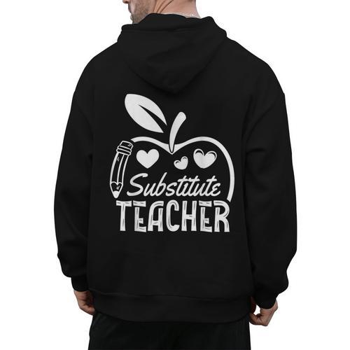 Cute Substitute Teacher Appreciation Men Women Men's Hoodie Back Print - teacherstshirts.com