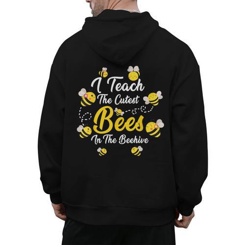 Cute I Teach The Cutest Bees In The Beehive Teacher's Day For Men Women Kids Men's Hoodie Back Print - teacherstshirts.com