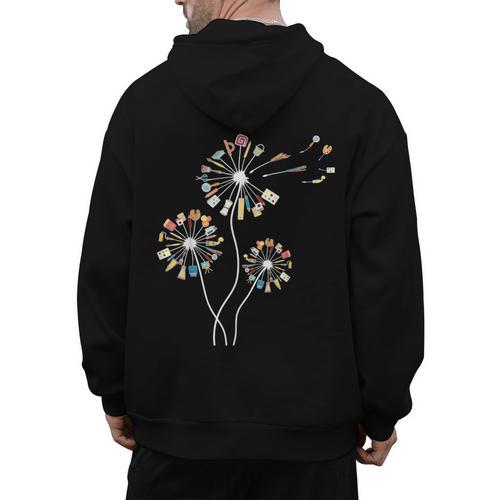 Dandelion Art Shirt For Artist Or Art Teacher Creative Art Men's Hoodie Back Print - teacherstshirts.com CA