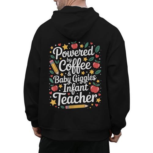Daycare Provider Infant Teacher Quotes Toddler Teaching Men's Hoodie Back Print - teacherstshirts.com CA