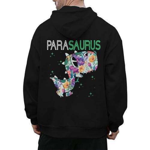 Dino Para Professional Teacher Collection T-Rex Dinosaur Paraeducator Assistant Teacher Men's Hoodie Back Print - teacherstshirts.com CA