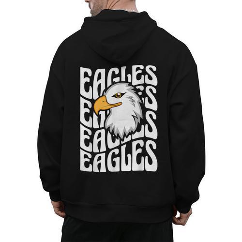 Eagles School Sports Fan Team Spirit Teacher Parent Student Men's Hoodie Back Print - teacherstshirts.com CA