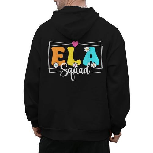 ELA Squad Teacher Back To School English Language Arts Men's Hoodie Back Print - teacherstshirts.com CA