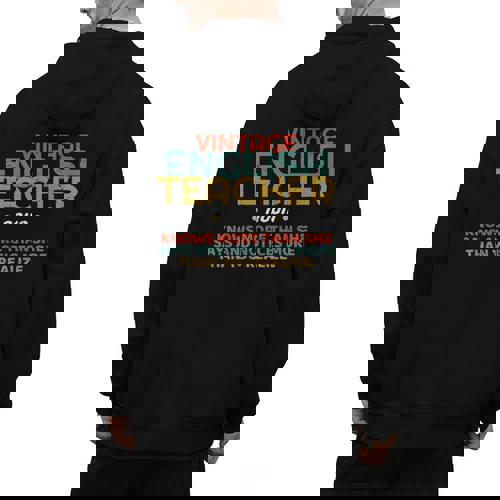 ENGLISH TEACHER Definition Vintage Tee T-Shirt Men&#x27;s Hoodie Back Print - teacherstshirts.com