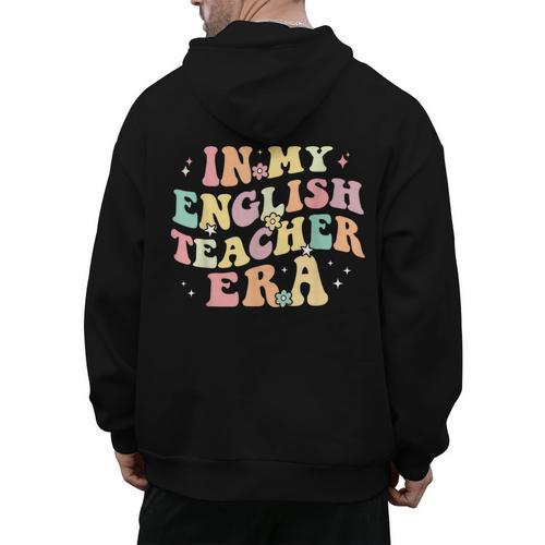 In My English Teacher Era Retro Back To School Literature Men Women Men's Hoodie Back Print - teacherstshirts.com