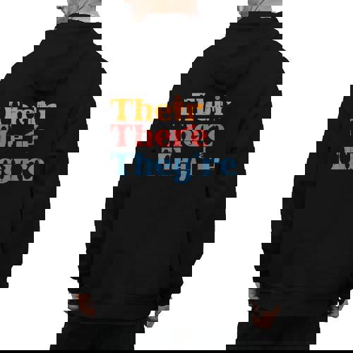 English Teacher Their There Theyre Grammar Men Women Men&#x27;s Hoodie Back Print - teacherstshirts.com