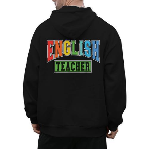 English Teacher Men Women Grammar Class English Teacher Men's Hoodie Back Print - teacherstshirts.com CA