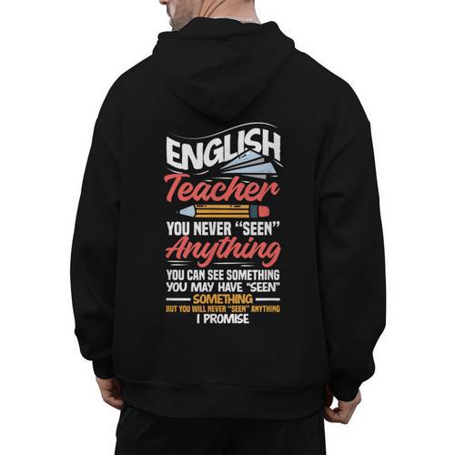 English Teacher Men's Hoodie Back Print - teacherstshirts.com AU