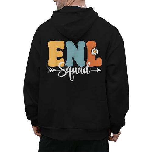 ENL Squad Back To School Teachers Students ENL Crew Men Women Girls Kids Men's Hoodie Back Print - teacherstshirts.com CA