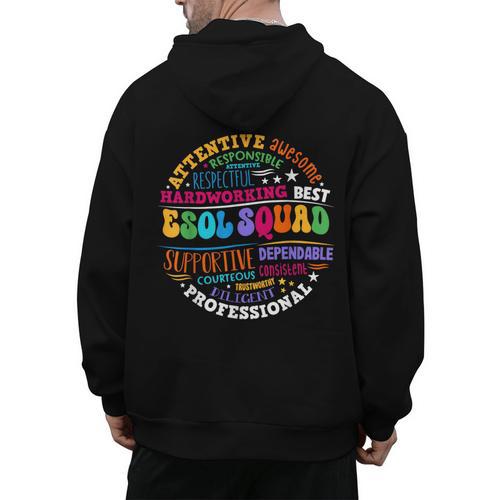 ESOL Squad Teachers And Students Team Back To School Men's Hoodie Back Print - teacherstshirts.com AU
