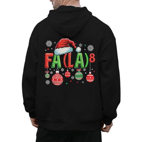 FA LA 8 Christmas Santa FA La Math Teacher Student Men's Hoodie Back Print - teacherstshirts.com DE