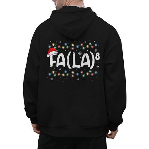 FA LA8 Christmas Santa Fa La Math Teacher Men Women Men's Hoodie Back Print - teacherstshirts.com AU