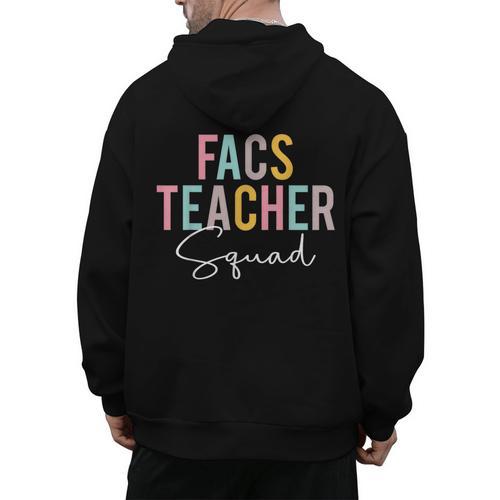 FACS Teacher Squad Colorful Appreciation Day Back To School Men Women Girls Kids Men's Hoodie Back Print - teacherstshirts.com AU