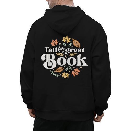 Fall For A Great Book Reading Librarian Autumn Teacher Men's Hoodie Back Print - teacherstshirts.com AU