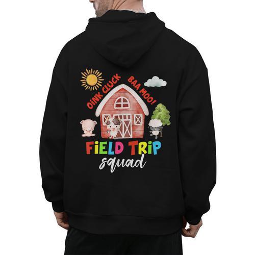 Farm Field Trip Squad Field Day 2025 Teachers Students Men's Hoodie Back Print - teacherstshirts.com AU