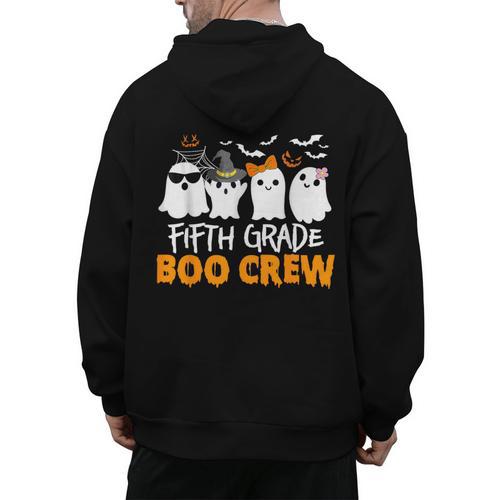 Fifth Grade Boo Crew Halloween Teacher Costume Men's Hoodie Back Print - teacherstshirts.com DE