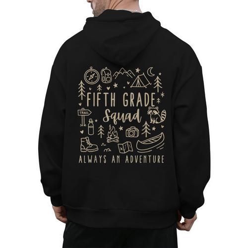 Fifth Grade Squad Adventure Camping 5th Grade Teacher Kids Men's Hoodie Back Print - teacherstshirts.com CA