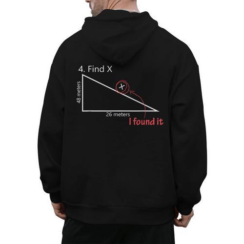 Find X Math Teacher Graphic Sarcastic Novelty Dad Joke Men's Hoodie Back Print - teacherstshirts.com CA