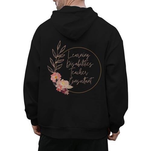Floral Learning Disabilities Teacher Consultant SPED Teacher Men's Hoodie Back Print - teacherstshirts.com AU