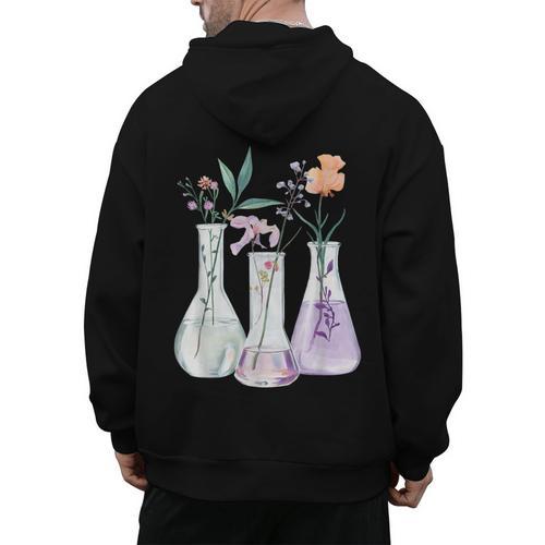 Flowers Test Tube Chemistry Student Science Teacher Women Men's Hoodie Back Print - teacherstshirts.com UK