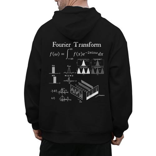 Fourier Transform Signal Science Math Teacher Nerdy Men's Hoodie Back Print - teacherstshirts.com AU