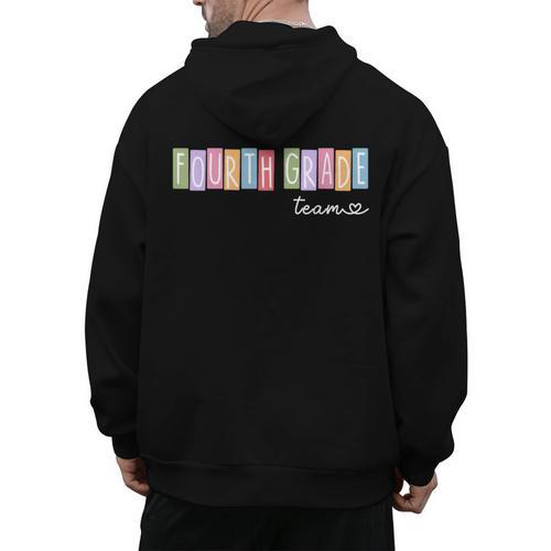 Fourth Grade Team 4th Grade Teacher Girls Boys Men's Hoodie Back Print - teacherstshirts.com UK