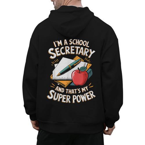 Front Office Teacher Admin Mother I'm A School Secretary Men's Hoodie Back Print - teacherstshirts.com AU