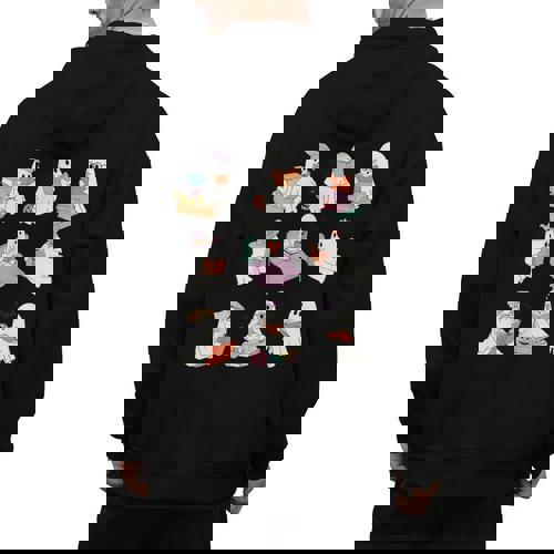 Ghost Book Reading Halloween Books Lover Teacher Kids Men&#x27;s Hoodie Back Print - teacherstshirts.com