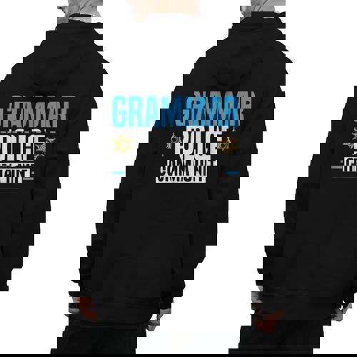 Grammar Police Comma Unit English Teacher Grammar Teacher For Men Women Men&#x27;s Hoodie Back Print - teacherstshirts.com